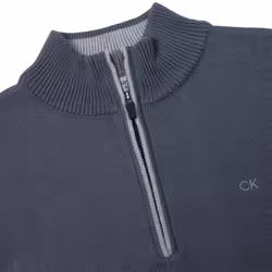Calvin Klein Mens 2023 Knit Cotton 1/2 Zip Golf CK Top Sweater - XXL, Steel Grey