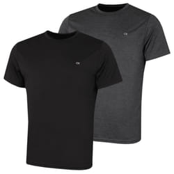 Calvin Klein Mens 2 Pack Lightweight Wicking Performance Tech T-Shirt - S, Black/Grey