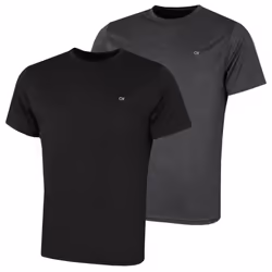 Calvin Klein Mens 2 Pack Lightweight Wicking Performance Tech T-Shirt - XXL, Black/Grey