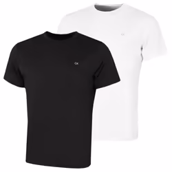 Calvin Klein Mens 2 Pack Lightweight Wicking Performance Tech T-Shirt - L, Black/White