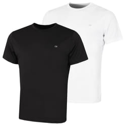 Calvin Klein Mens 2 Pack Lightweight Wicking Performance Tech T-Shirt - L, Black/White