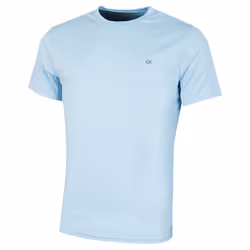 Calvin Klein Mens 2 Pack Lightweight Wicking Performance Tech T-Shirt - L, White/Air Blue