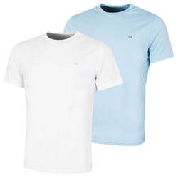 Calvin Klein Mens 2 Pack Lightweight Wicking Performance Tech T-Shirt - S, White/Air Blue