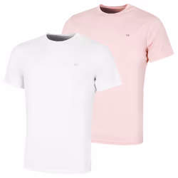 Calvin Klein Mens 2 Pack Lightweight Wicking Performance Tech T-Shirt - S, White/Air Pink
