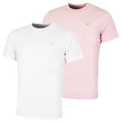 Calvin Klein Mens 2 Pack Lightweight Wicking Performance Tech T-Shirt - XXL, White/Air Pink