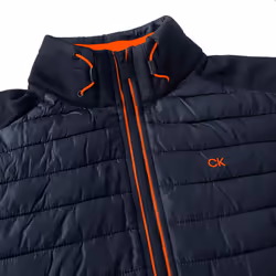 Calvin Klein Mens CK Hybrid Insulate Lightweight Golf Jacket - L, Navy/Orange