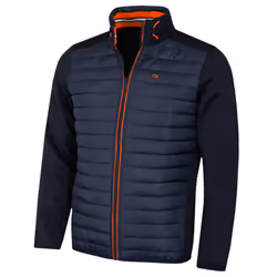 Calvin Klein Mens CK Hybrid Insulate Lightweight Golf Jacket - M, Navy/Orange