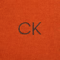Calvin Klein Mens V-Neck Tour Durable Comfort Golf Sweater - L, Orange