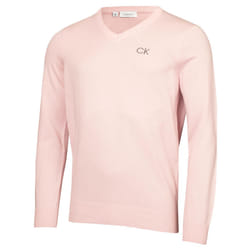 Calvin Klein Mens V-Neck Tour Durable Comfort Golf Sweater - XXXL, Pink