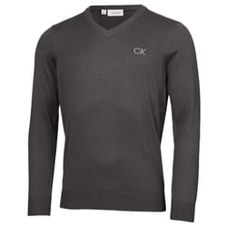 Calvin Klein Mens V-Neck Tour Durable Comfort Golf Sweater - S, Steel Grey