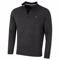 Calvin Klein Mens 2023 Knit Cotton 1/2 Zip Golf CK Top Sweater - L, Charcoal Sport
