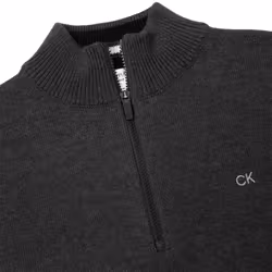 Calvin Klein Mens 2023 Knit Cotton 1/2 Zip Golf CK Top Sweater - L, Charcoal Sport