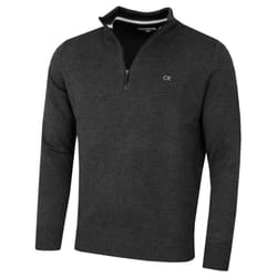Calvin Klein Mens 2023 Knit Cotton 1/2 Zip Golf CK Top Sweater - XL, Charcoal Sport