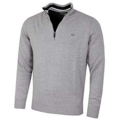 Calvin Klein Mens 2023 Knit Cotton 1/2 Zip Golf CK Top Sweater - XL, Silver Sport