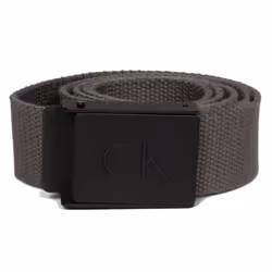 Calvin Klein Mens CK Monogram Matt Buckle Cut To Fit One Size Golf Belt - One Size, Charcoal
