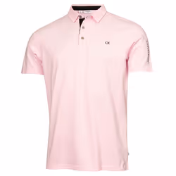 Calvin Klein Mens 2024 Uni Golf Moisture Wicking Breathable Polo Shirt - S, Baby Pink