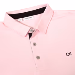 Calvin Klein Mens 2024 Uni Golf Moisture Wicking Breathable Polo Shirt - S, Baby Pink