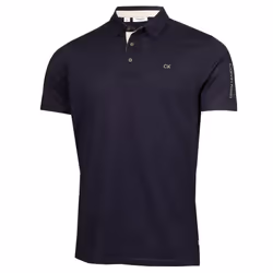Calvin Klein Mens 2024 Uni Golf Moisture Wicking Breathable Polo Shirt - S, Navy