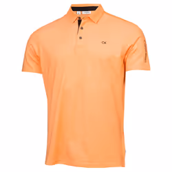 Calvin Klein Mens 2024 Uni Golf Moisture Wicking Breathable Polo Shirt - S, Orange