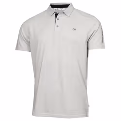 Calvin Klein Mens 2024 Uni Golf Moisture Wicking Breathable Polo Shirt - S, Silver