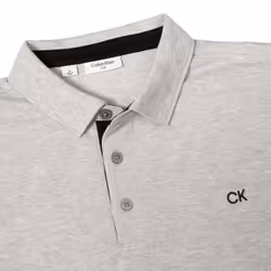 Calvin Klein Mens 2024 Uni Golf Moisture Wicking Breathable Polo Shirt - S, Silver
