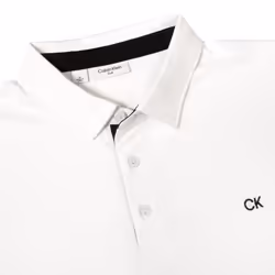 Calvin Klein Mens 2024 Uni Golf Moisture Wicking Breathable Polo Shirt - XXXL, White