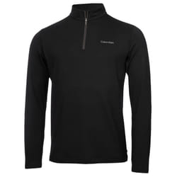 Calvin Klein Mens Newport Half Zip Thermal Breathable Lightweight Sweater - L, Black