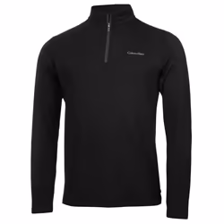 Calvin Klein Mens Newport Half Zip Thermal Breathable Lightweight Sweater - XL, Black