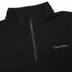Calvin Klein Mens Newport Half Zip Thermal Breathable Lightweight Sweater - XL, Black