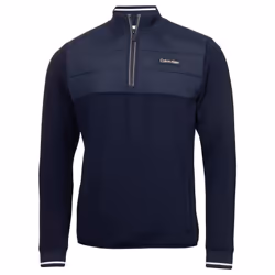Calvin Klein Mens Baylor Creek Hybrid Comfortbable Half Zip Sweater - XL, Eve Blue