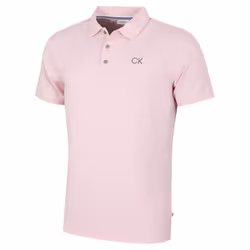 Calvin Klein Mens Central Eco Light Wicking Golf Polo Shirt - M, Baby Pink