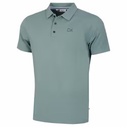 Calvin Klein Mens 2024 Central Eco Light Wicking Golf Polo Shirt - XXXXXL, Sage