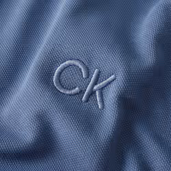 Calvin Klein Mens North Coast Moisture Wicking Polo Shirt - M, Denim Blue