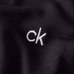 Calvin Klein Mens 2025 Campus 3 Button Ribbed Collar Golf Polo Shirt - XXXXXL, Black