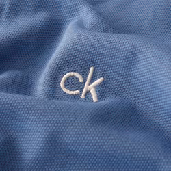Calvin Klein Mens 2025 Campus 3 Button Ribbed Collar Golf Polo Shirt - XXXXXL, Denim Blue
