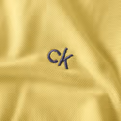 Calvin Klein Mens Campus 3 Button Ribbed Collar Golf Polo Shirt - - - S, Lemon
