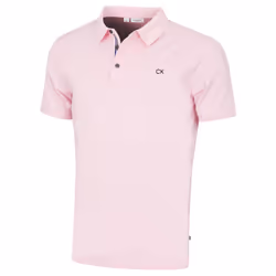 Calvin Klein Mens Campus Sport Stretch Wicking Golf Polo Shirt - XXXL, Baby Pink