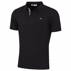 Calvin Klein Mens Campus Sport Stretch Wicking Golf Polo Shirt - M, Black