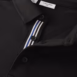 Calvin Klein Mens Campus Sport Stretch Wicking Golf Polo Shirt - M, Black