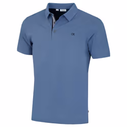 Calvin Klein Mens Campus Sport Stretch Wicking Golf Polo Shirt - XL, Denim Blue