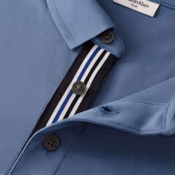Calvin Klein Mens Campus Sport Stretch Wicking Golf Polo Shirt - XL, Denim Blue