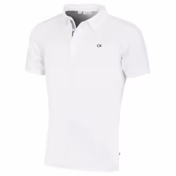 Calvin Klein Mens Campus Sport Stretch Wicking Golf Polo Shirt - XL, White