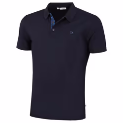 Calvin Klein Mens 2024 Campus Camo Soft Feel Golf Polo Shirt - XL, Navy