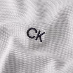 Calvin Klein Mens 2024 Campus Camo Soft Feel Golf Polo Shirt - L, Silver
