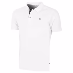 Calvin Klein Mens 2024 Campus Camo Soft Feel Golf Polo Shirt - L, White/Grey Camo
