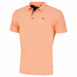 Calvin Klein Mens Prep Campus Oxford Pique Golf Polo Shirt - M, Orange