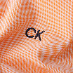 Calvin Klein Mens Prep Campus Oxford Pique Golf Polo Shirt - S, Orange