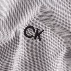 Calvin Klein Mens Prep Campus Oxford Pique Golf Polo Shirt - L, Silver
