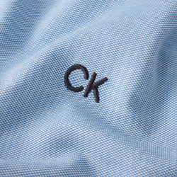 Calvin Klein Mens Prep Campus Oxford Pique Golf Polo Shirt - M, Sky