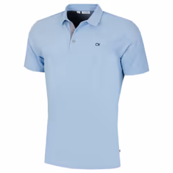 Calvin Klein Mens Prep Campus Oxford Pique Golf Polo Shirt - S, Sky